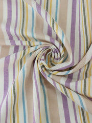 Load image into Gallery viewer, Lavender &amp; Sand Beach Stripe Linen Rayon
