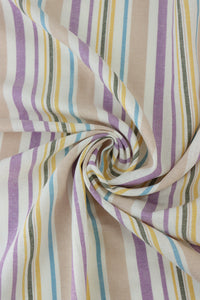Lavender & Sand Beach Stripe Linen Rayon