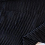Load image into Gallery viewer, Black Italian Waffle Stretch Mesh Nylon Spandex | Designer Deadstock
