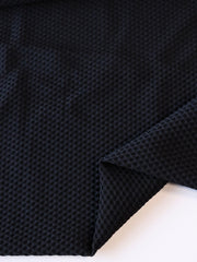 Load image into Gallery viewer, Black Italian Waffle Stretch Mesh Nylon Spandex | Designer Deadstock
