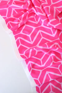 1YD PRECUT; Sail Geo Pink Tonal Nylon Spandex Tricot | Designer Deadstock