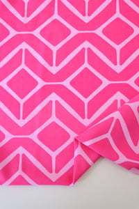 1YD PRECUT; Sail Geo Pink Tonal Nylon Spandex Tricot | Designer Deadstock