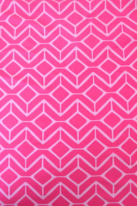 1YD PRECUT; Sail Geo Pink Tonal Nylon Spandex Tricot | Designer Deadstock