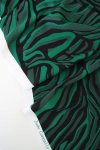 Emerald/Olive/Black Marble Nylon Spandex Tricot | Designer Deadstock