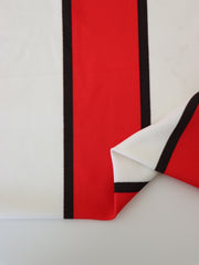 Load image into Gallery viewer, Ivory/Red/Black Wide Vertical Stripe Nylon Spandex Tricot | Designer Deadstock
