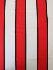 Load image into Gallery viewer, Ivory/Red/Black Wide Vertical Stripe Nylon Spandex Tricot | Designer Deadstock
