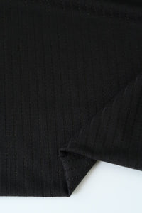 1YD PRECUT; Black Nepal Rib Knit