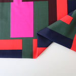 Load image into Gallery viewer, Navy/Olive/Royal/Red/Fuchsia/Lilac/Brown Blocks Nylon Spandex Tricot | Designer Deadstock
