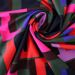 Load image into Gallery viewer, Navy/Olive/Royal/Red/Fuchsia/Lilac/Brown Blocks Nylon Spandex Tricot | Designer Deadstock

