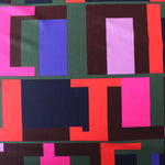Load image into Gallery viewer, Navy/Olive/Royal/Red/Fuchsia/Lilac/Brown Blocks Nylon Spandex Tricot | Designer Deadstock
