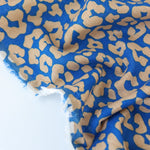 Load image into Gallery viewer, Beige Cheetah on Saphire Cotton Linen

