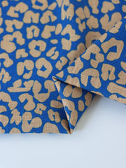 Load image into Gallery viewer, Beige Cheetah on Saphire Cotton Linen