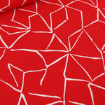 Load image into Gallery viewer, 1YD 22IN REMNANT; White Lines on Electric Red Linen Blend

