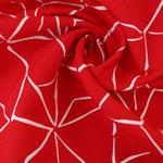 Load image into Gallery viewer, 1YD 22IN REMNANT; White Lines on Electric Red Linen Blend
