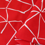 Load image into Gallery viewer, 1YD 22IN REMNANT; White Lines on Electric Red Linen Blend
