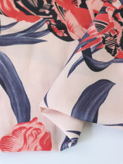 Load image into Gallery viewer, Large Blooms (Blue) Linen Blend