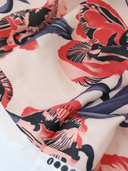 Load image into Gallery viewer, Large Blooms (Blue) Linen Blend