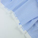Load image into Gallery viewer, French Blue &amp; White 1/8&quot; Vertical Stripe Nylon Spandex Tricot | Designer Deadstock
