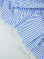 Load image into Gallery viewer, French Blue &amp; White 1/8&quot; Vertical Stripe Nylon Spandex Tricot | Designer Deadstock
