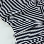 Load image into Gallery viewer, Midnight Navy &amp; White 1/8&quot; Vertical Stripe Nylon Spandex Tricot | Designer Deadstock
