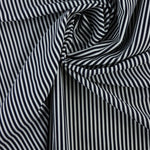 Load image into Gallery viewer, Midnight Navy &amp; White 1/8&quot; Vertical Stripe Nylon Spandex Tricot | Designer Deadstock
