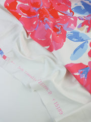 Load image into Gallery viewer, Large Floral on White Matte Nylon Spandex Tricot | Designer Deadstock
