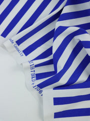 Load image into Gallery viewer, Royal &amp; White 1/2&quot; Horizontal Stripe Nylon Spandex Tricot | Designer Deadstock
