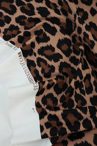 Cheetah on Bisque Matte Nylon Spandex Tricot | Designer Deadstock