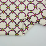 Load image into Gallery viewer, Pink Rings on Ivory Matte Nylon Spandex Tricot | Designer Deadstock
