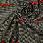 Load image into Gallery viewer, Red Belt Gold Buckle Nylon Spandex Tricot | Designer Deadstock
