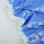 Load image into Gallery viewer, French Blue Lattice Stripe Matte Nylon Spandex Tricot | Designer Deadstock
