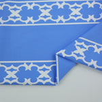 Load image into Gallery viewer, French Blue Lattice Stripe Matte Nylon Spandex Tricot | Designer Deadstock
