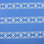 Load image into Gallery viewer, French Blue Lattice Stripe Matte Nylon Spandex Tricot | Designer Deadstock
