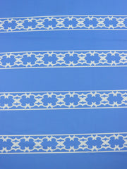 Load image into Gallery viewer, French Blue Lattice Stripe Matte Nylon Spandex Tricot | Designer Deadstock
