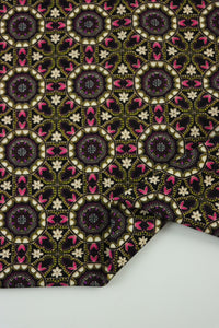 Flowers & Hearts Kaleidoscope Nylon Spandex Tricot | Designer Deadstock