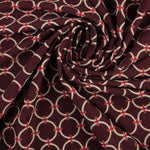 Load image into Gallery viewer, White Rings on Maroon Nylon Spandex Tricot | Designer Deadstock
