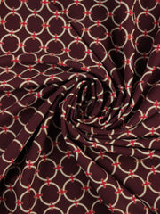 Load image into Gallery viewer, White Rings on Maroon Nylon Spandex Tricot | Designer Deadstock
