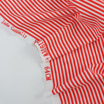 Load image into Gallery viewer, Red &amp; White 1/8&quot; Vertical Stripe Nylon Spandex Tricot | Designer Deadstock
