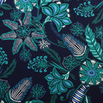 Load image into Gallery viewer, Floral Centric on Navy Nylon Spandex Tricot | Designer Deadstock
