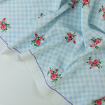 Load image into Gallery viewer, Sweet Gingham (Blue) Nylon Spandex Tricot
