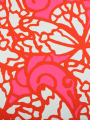 Load image into Gallery viewer, Hot Red &amp; Pink Stained Glass Nylon Spandex Tricot | Designer Deadstock
