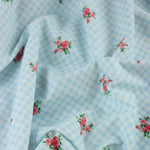 Load image into Gallery viewer, Sweet Gingham (Blue) Nylon Spandex Tricot
