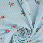 Load image into Gallery viewer, Sweet Gingham (Blue) Nylon Spandex Tricot

