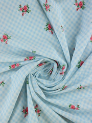 Load image into Gallery viewer, Sweet Gingham (Blue) Nylon Spandex Tricot
