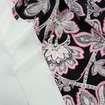Load image into Gallery viewer, Pink Flora Paisley on Black Nylon Spandex Tricot | Designer Deadstock

