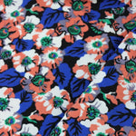 Load image into Gallery viewer, Royal &amp; Coral Floral Nylon Spandex Tricot
