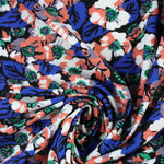 Load image into Gallery viewer, Royal &amp; Coral Floral Nylon Spandex Tricot
