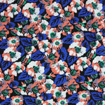 Load image into Gallery viewer, Royal &amp; Coral Floral Nylon Spandex Tricot
