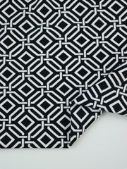 Load image into Gallery viewer, Intertwined on Black Nylon Spandex Tricot | Designer Deadstock
