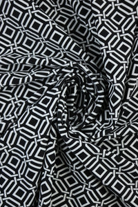 Intertwined on Black Nylon Spandex Tricot | Designer Deadstock